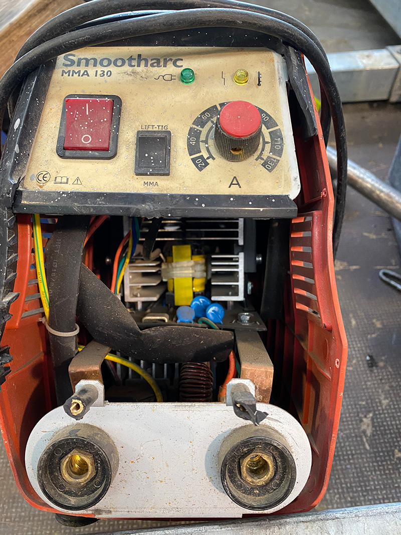 This welder was still in use when we found it. The customer said “But it's still working”, I might have been working but was definitely unsafe.